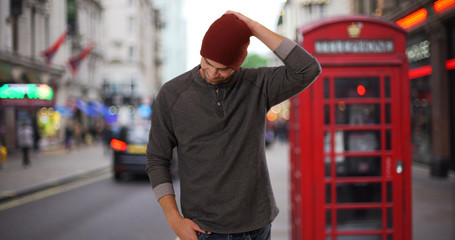 Obraz premium Casual portrait of sexy Caucasian man on London street