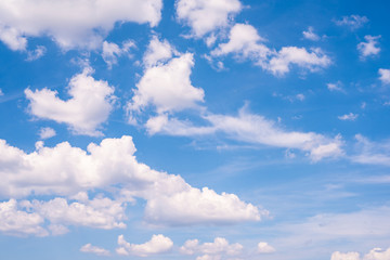Fototapeta na wymiar Blue sky with white clouds as a background