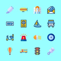 16 transportation icons set