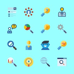 seo vector icons set. search and user in this set