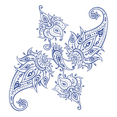 Exotic Paisley. Ethnic ornament. Hand Drawn Boho Vector illustration
