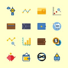 16 economy icons set