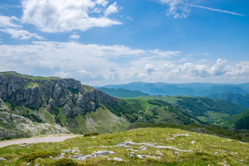 A picturesque road among the mountains in the National Park Durmitor.