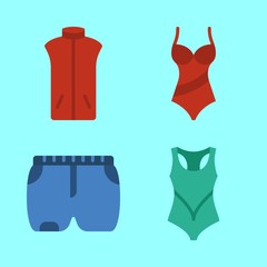 clothes icons set. sensual, face, summer and pants graphic works