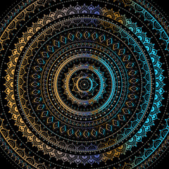 Mandala. Hand Drawn Boho ornament. Vintage Ethnic pattern for your design textile, greeting card, web background, coloring book, phone case print 