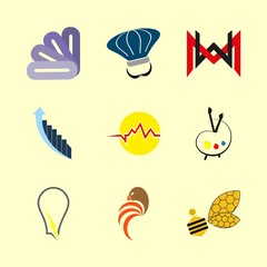 logo icons set. hipster, craft, colorful and beak graphic works