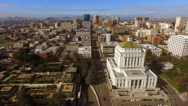 Tracking Right from downtown Oakland San Francisco can be seen in the background