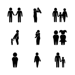 child icons set. joy, father, enjoy and relationship graphic works