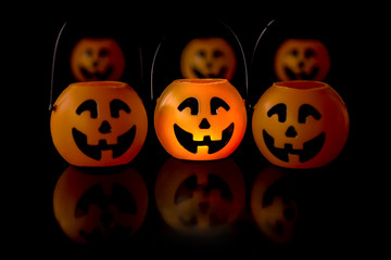 Jack o lantern for halloween 2018 on a black background