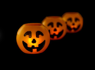 Jack o lantern for halloween 2018 on a black background