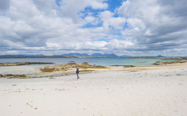 Fototapeta na wymiar Panorama of an irish coast along the atlantic ocean in summer