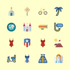 16 travel icons set