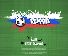 Flag of Russia and football fans
