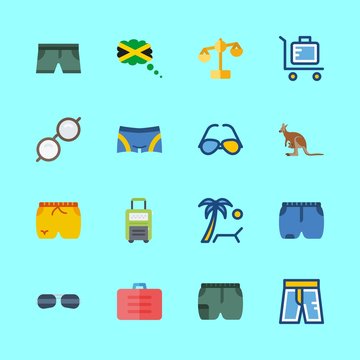 beach icons set. equality, lifestyle, workplace and station graphic works