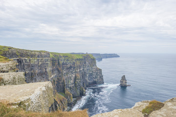 Coastline of the sea Cliffs of Moher along the Atlantic Ocean 
