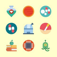 9 science icons set