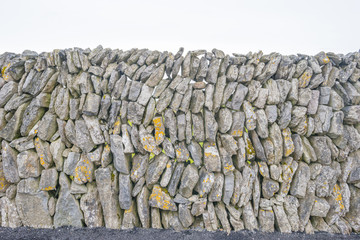 Stone walls of a medieval ringfort in national park the Burren