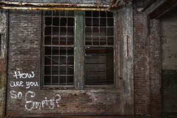 Abandoned Factory with Graffiti