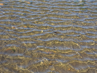 Abstract view of a water surface with ripples.