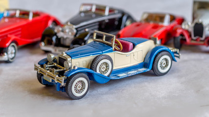 Naklejka premium collection of old car model. replica of vintage car. collectible toys