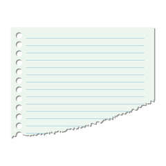 Portion of the sheet of paper in a line on an isolated white background. Vector illustration.
