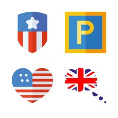 Fototapeta premium flag vector icons set. united states, usa, great britain and maps and flags in this set