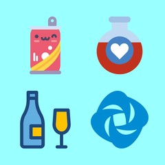 drink icons set. old-fashioned, bordeaux, witcher and purity graphic works