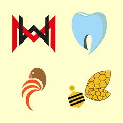 logo icons set. graphic, honeycomb, clinic and white graphic works