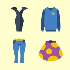4 clothes icons set