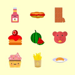 9 eat icons set