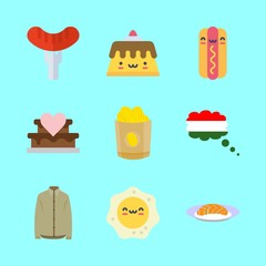 9 eat icons set