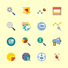 marketing icons set. meeting, earth, skyline and broadcasting graphic works