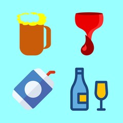 4 drink icons set