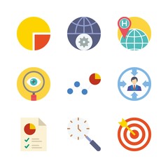 9 marketing icons set