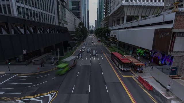 Wednesday Evening in The Central Business District of Singapore