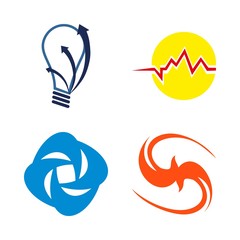 logo vector icons set. water filther logo, hospital logo, jewellery brand logo and inspiration program logo in this set