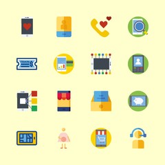 telephone icons set. center, app, dialing and maternal graphic works