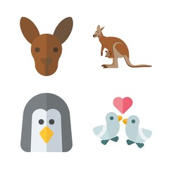 4 animals icons set