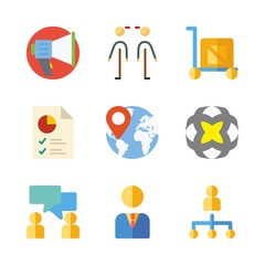 marketing vector icons set. network, relations, megaphone and florist market logo in this set