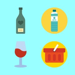 4 drink icons set