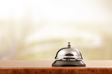 Vintage hotel reception service desk bell