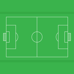 Soccer field from top view flat design