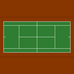 Tennis court from top view flat design