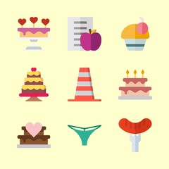 Naklejka premium eat icons set. bride, eat, outdoors and cup graphic works