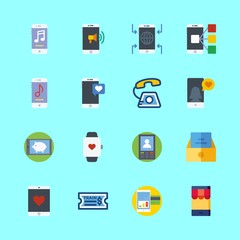 telephone icons set. paper, it support, communication and cardio graphic works
