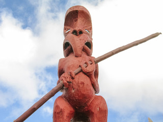 Nueva Zelanda. Totem maori cerca de Auckland. Oceania