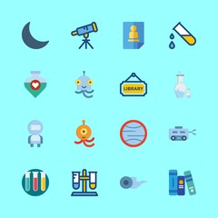 16 science icons set