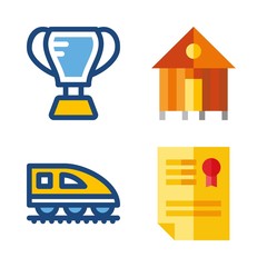 business icons set. perspective, prize, estate and sunrise graphic works
