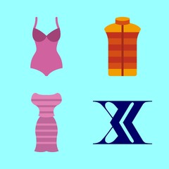4 clothes icons set