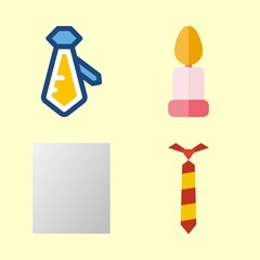 peace vector icons set. candle, dove and tie in this set